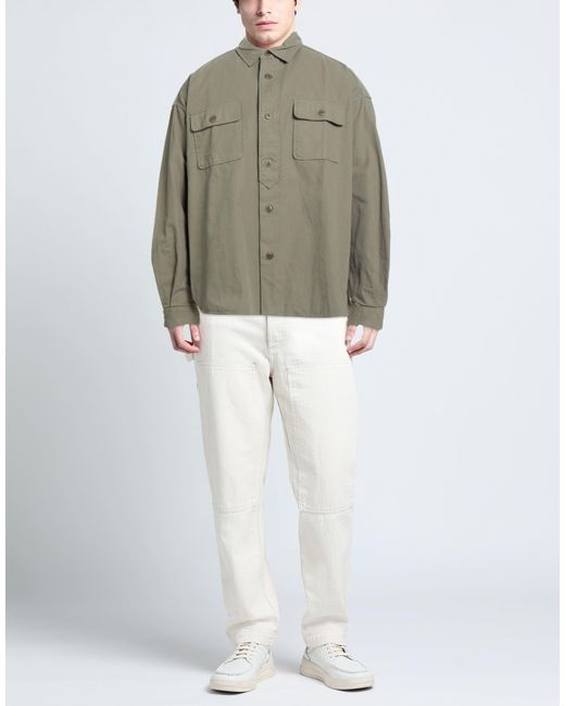 Applied Art Forms Green Military Shirt Cotton for men