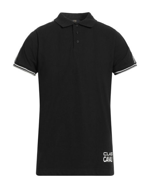 Class Roberto Cavalli Black Polo Shirt for men