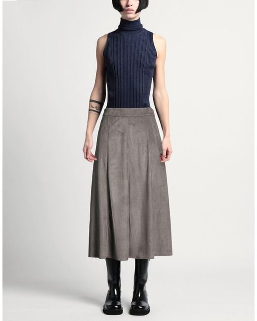 Purotatto Gray Midi Skirt