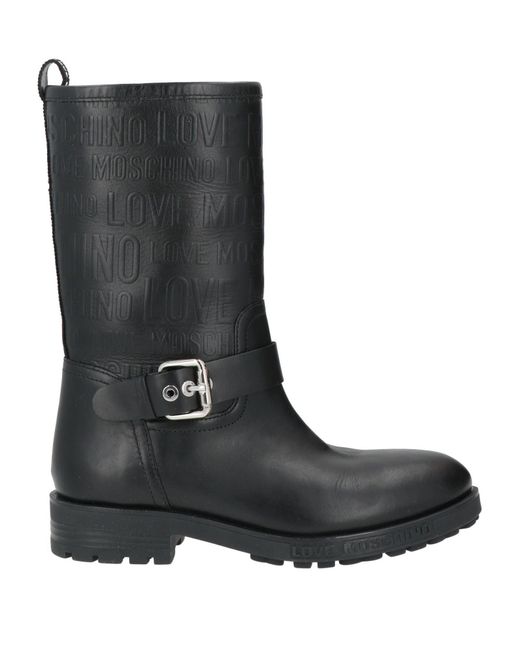 Love Moschino Black Ankle Boots Leather