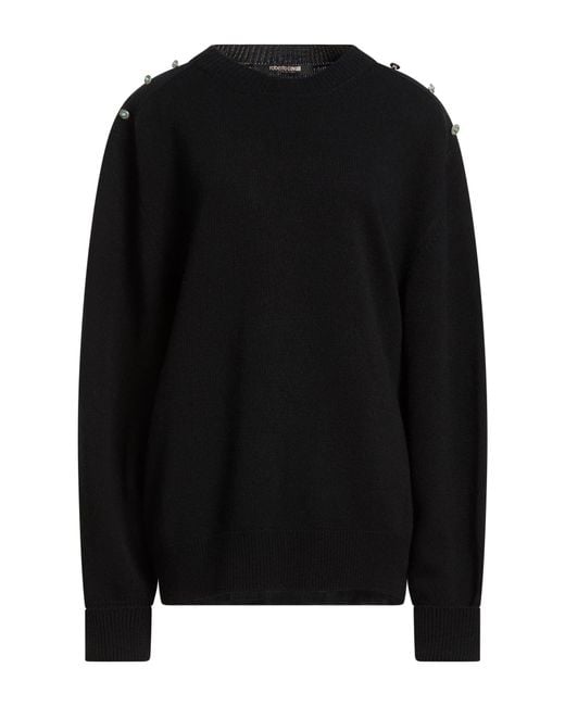Roberto Cavalli Black Sweater Wool, Polyamide