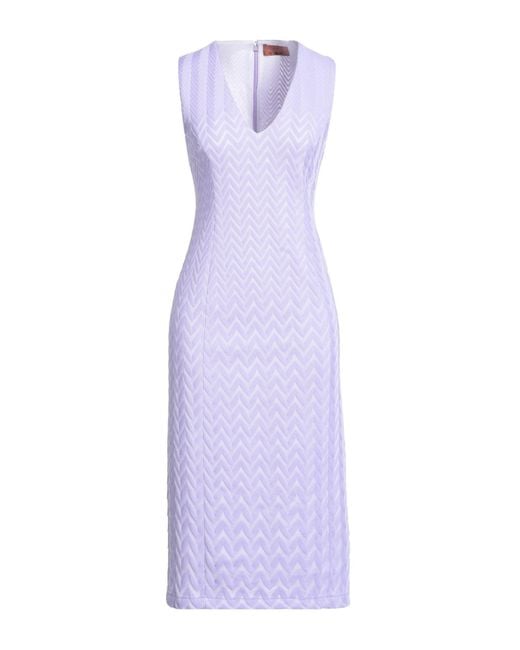 Missoni Purple Lilac Midi Dress Cotton, Viscose