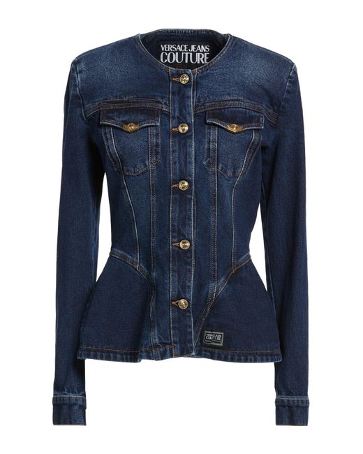 Versace Jeans Couture Blue Denim Outerwear Cotton, Elastane