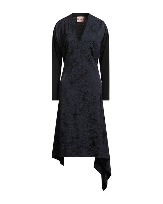 Plan C Black Maxi Dress Viscose, Polyester, Elastane