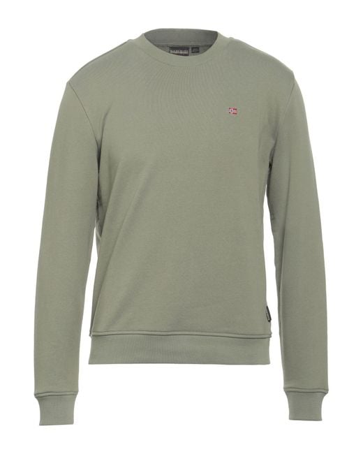 Napapijri Green Military Sweatshirt Cotton for men