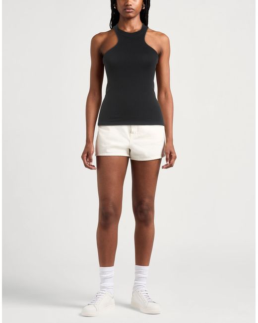 ANDREADAMO Black Ribbed Crewneck Tank Top