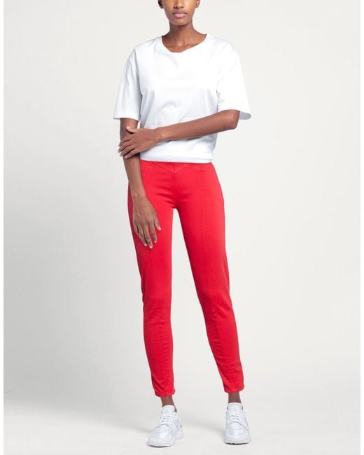 Elisabetta Franchi Red Jeans Cotton, Elastomultiester, Elastane, Metal