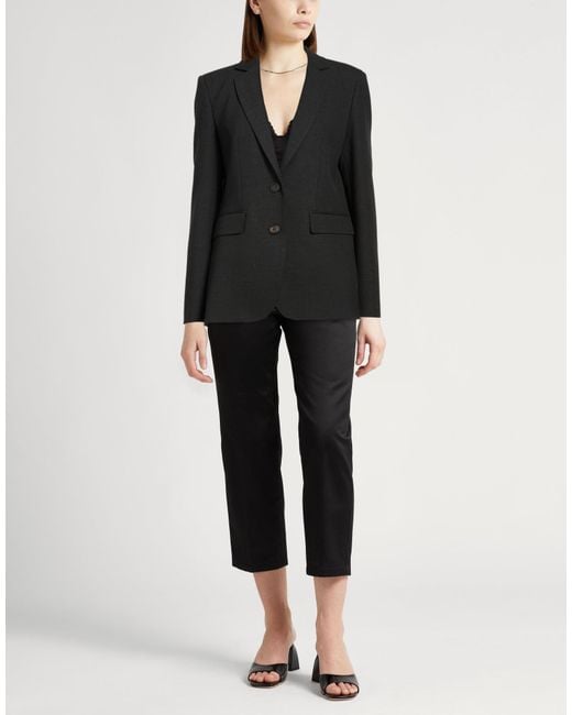 Peserico Black Blazer Polyester, Viscose, Cotton, Elastane