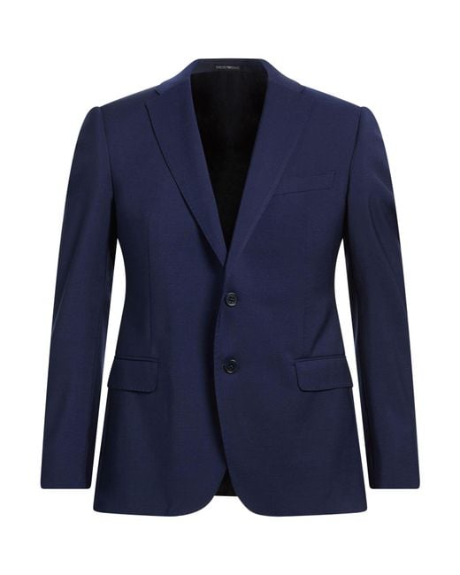 Emporio Armani Blue Blazer Virgin Wool for men