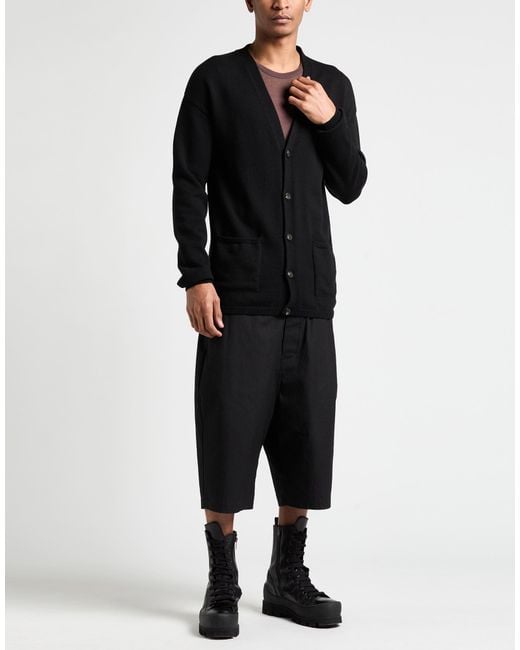 Rick Owens Black Cardigan Virgin Wool for men