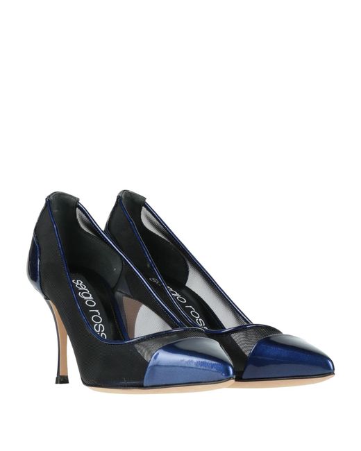 Sergio Rossi Blue Pumps Leather, Textile Fibers