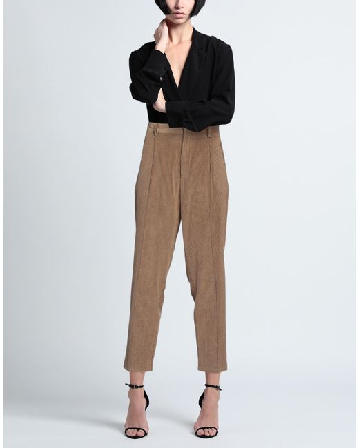 Woolrich Brown Camel Pants Paper, Polyester, Elastane