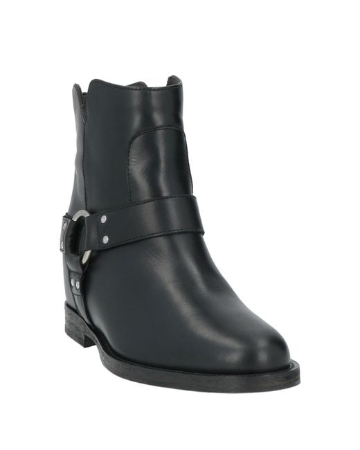 Via Roma 15 Black Ankle Boots Leather