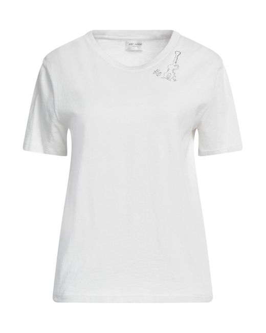 Saint Laurent White T-shirts