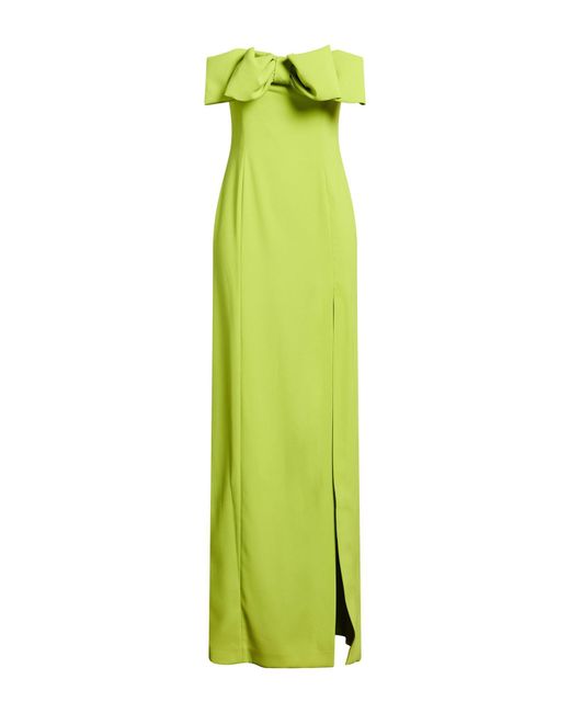 Pinko Green Maxi Dress Polyester, Elastane