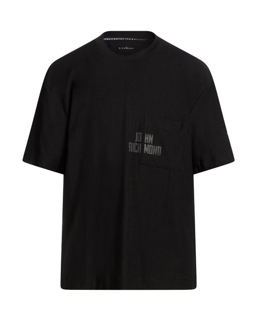 John Richmond Men's Black T-Shirt Cotton