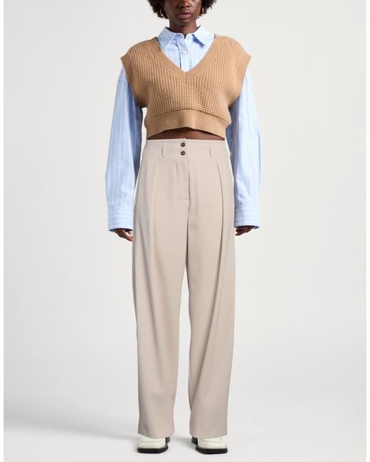 Weekend by Maxmara White Pants Polyester, Virgin Wool