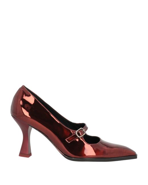 Zinda Red Burgundy Pumps Leather