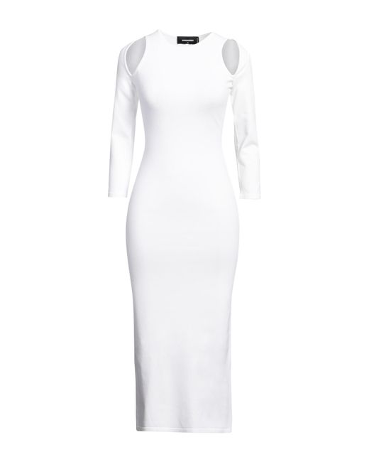 DSquared² White Midi Dress