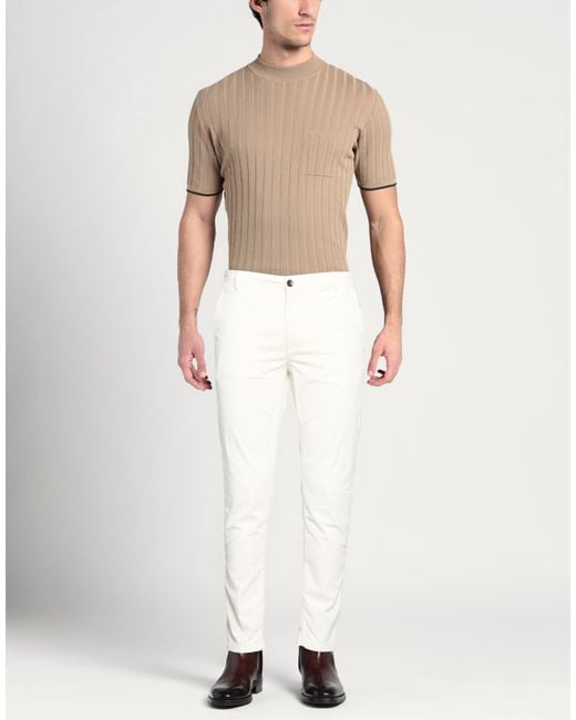 Yan Simmon White Pants Cotton, Lyocell, Elastane for men
