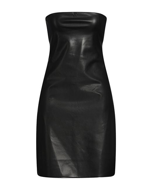 Courreges Black Mini Dress Polyurethane, Polyester
