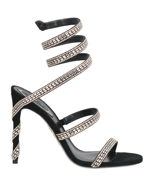 Rene Caovilla Black Sandals Leather