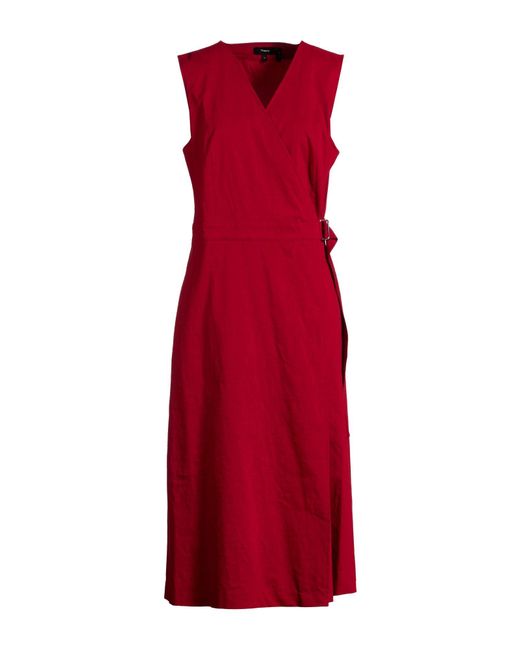 Theory Red Midi Dress