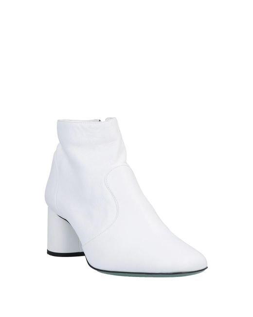 Paola D'arcano White Ankle Boots Soft Leather
