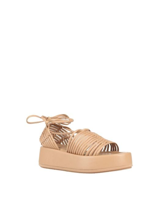 Paloma Barceló Natural Camel Sandals Leather