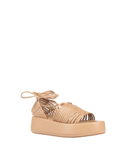 Paloma Barceló Natural Camel Sandals Leather