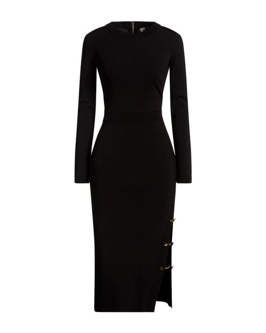 Elisabetta Franchi Black Midi Dress