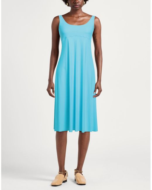 Maliparmi Blue Azure Midi Dress Polyamide, Elastane