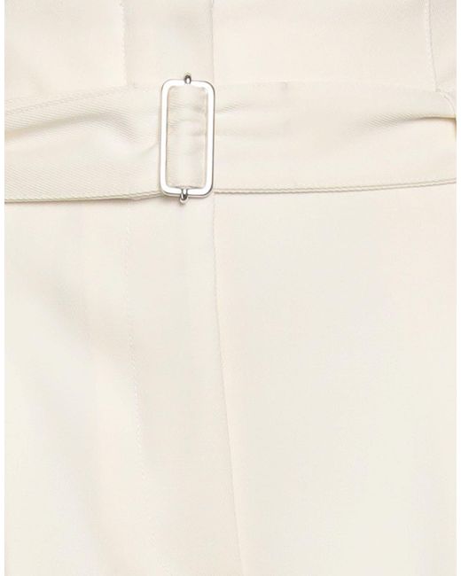 SOLOTRE White Pants Polyester, Virgin Wool, Elastane