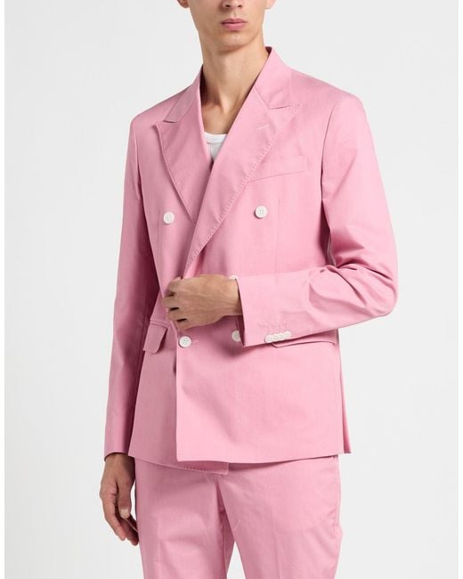 Brian Dales Pink Suit Cotton, Polyamide, Elastane for men