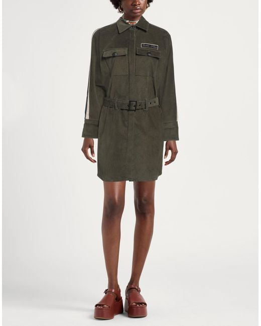Gaelle Paris Green Mini Dress Cotton, Elastane