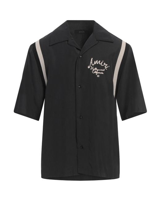Amiri Black Shirt Viscose, Polyester, Cotton, Polyamide, Elastane for men