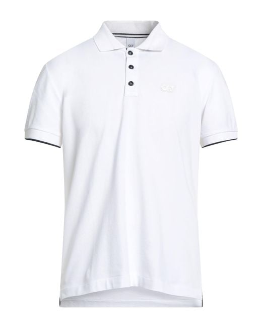 ALPHATAURI White Polo Shirt Cotton, Elastane for men