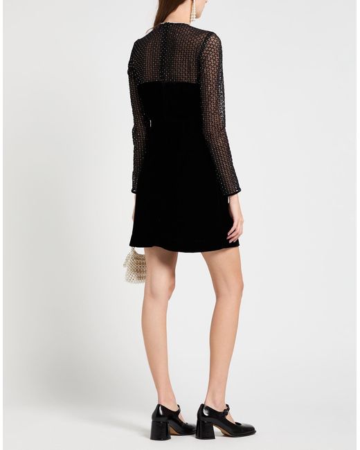 Sandro Black Mini Dress Polyester, Polyamide, Elastane, Viscose