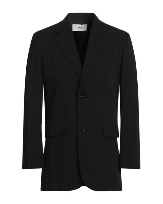 AMI Black Blazer Virgin Wool for men