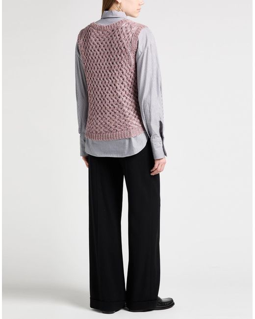 Zanone Purple By Slowear Mauve Sweater Linen