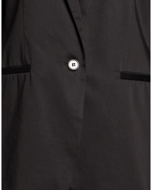 Dondup Black Blazer Cotton, Silk, Elastane