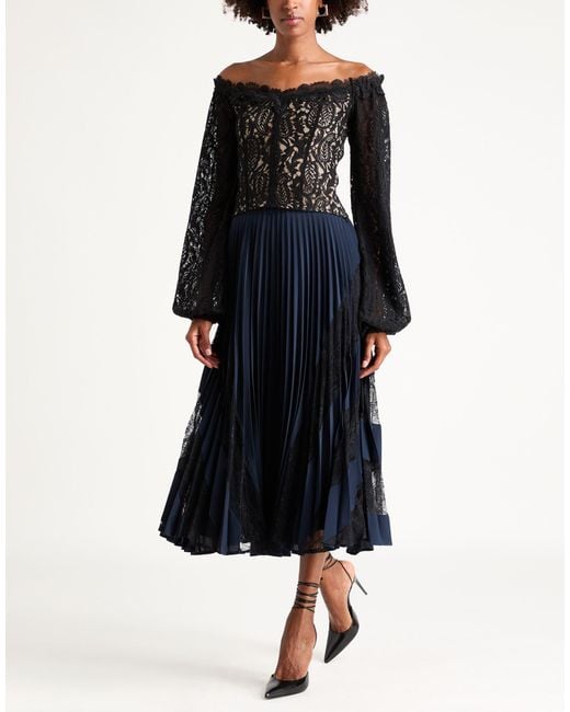 Clips Blue Midnight Midi Skirt Polyester, Elastane