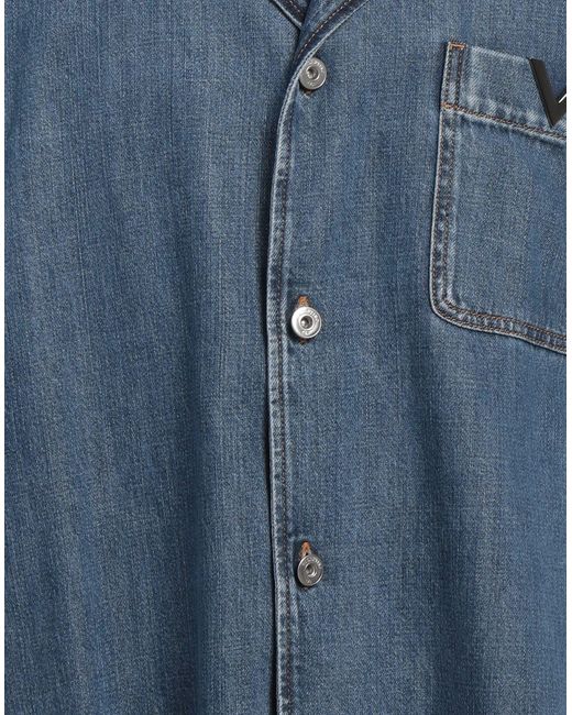 Valentino Garavani Blue Denim Shirt Lyocell, Cotton for men