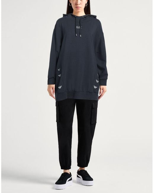 EA7 Blue Sweatshirt Organic Cotton, Modal, Elastane