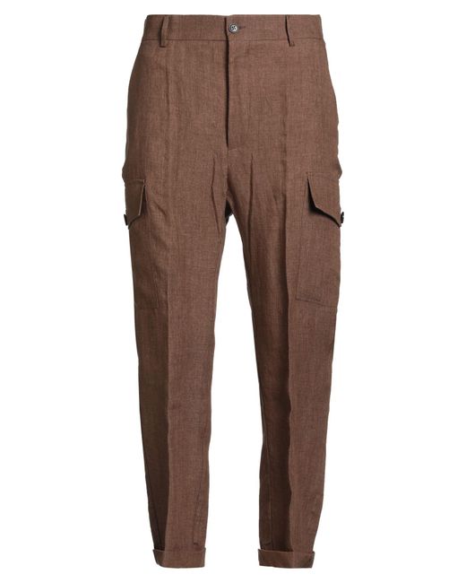 Brian Dales Brown Pants Linen for men