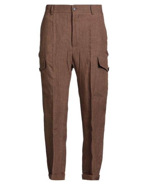 Brian Dales Brown Pants Linen for men