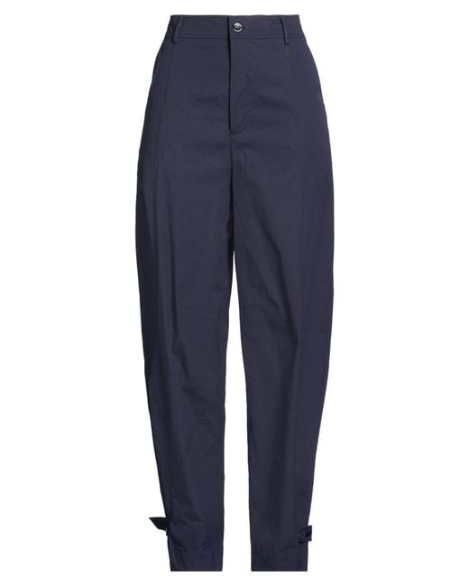 Semicouture Blue Pants Cotton, Elastane