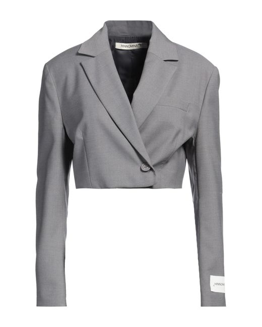 hinnominate Gray Blazer Polyester, Viscose, Elastane