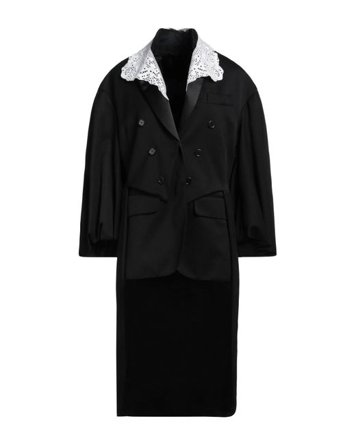Simone Rocha Black Overcoat & Trench Coat