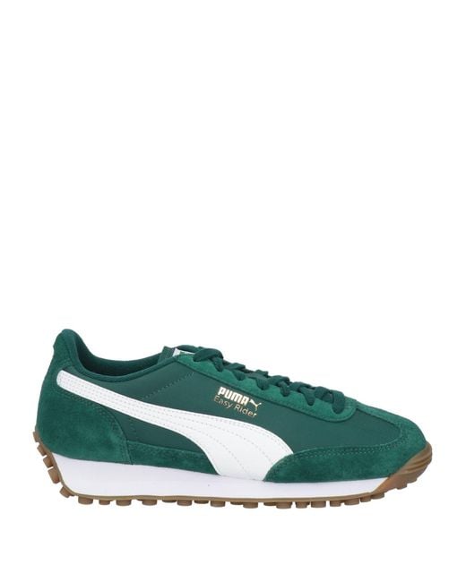 PUMA Green Sneakers Cowhide, Textile Fibers for men
